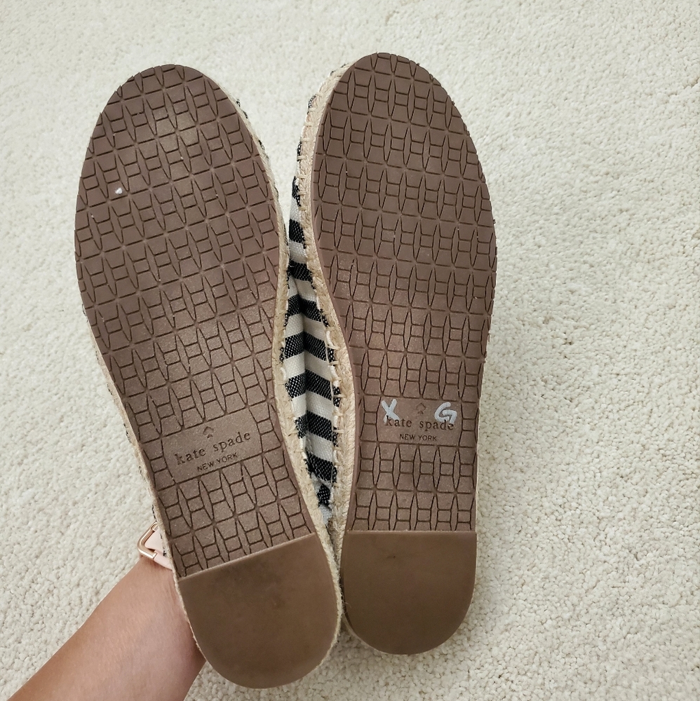 Kate Spade Laila Black/Cream Ruffle Espadrilles Mules Shoes sz8.5 - Picture 11 of 14